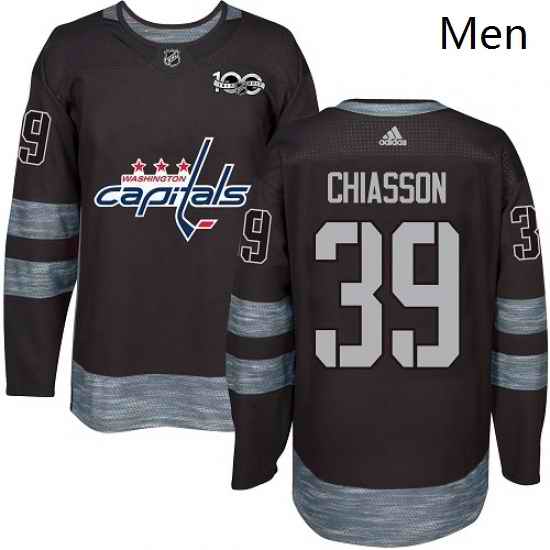 Mens Adidas Washington Capitals 39 Alex Chiasson Premier Black 1917 2017 100th Anniversary NHL Jersey
